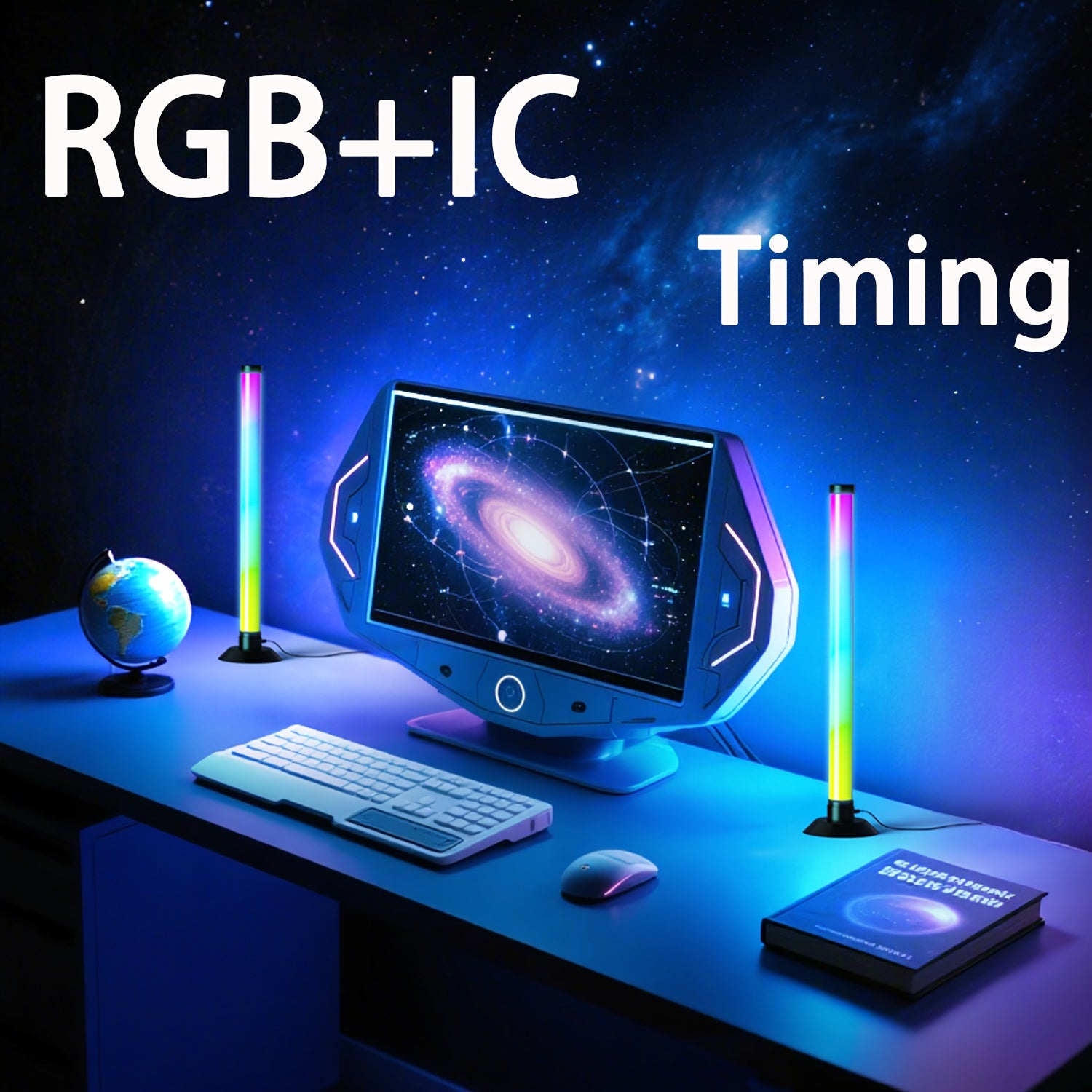 Smart RGB+IC LED Svetelné Panely – 2 ks, Ovládanie cez Appku a Diaľkový Ovládač, Music Sync