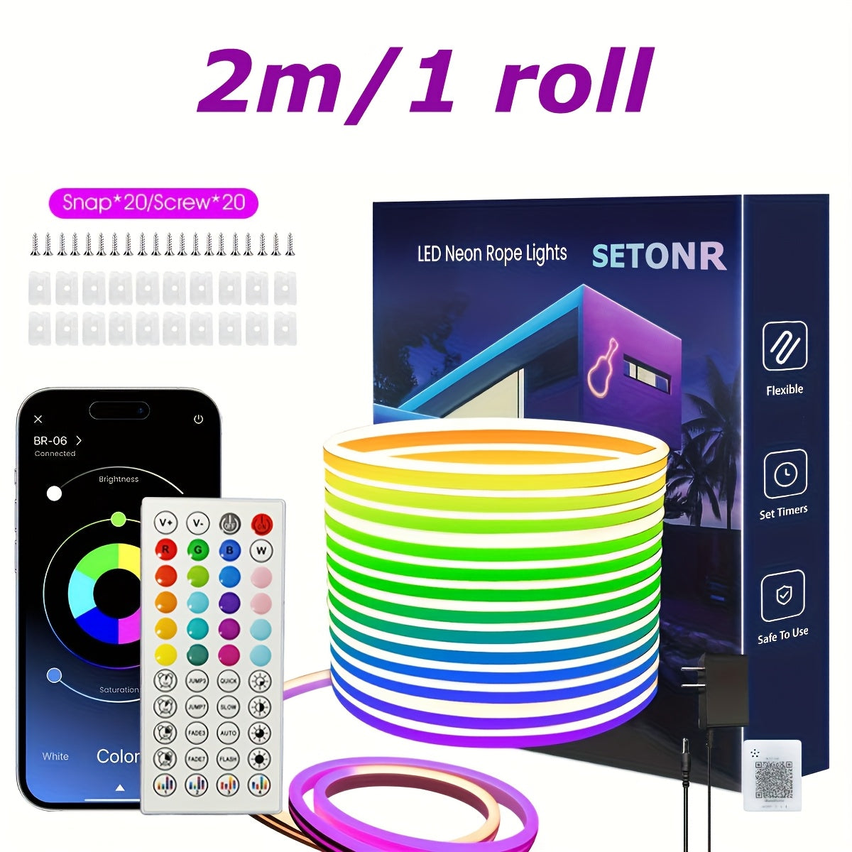 RGB LED Neónový Svetelný Pás – Ovládanie App/Diaľkový