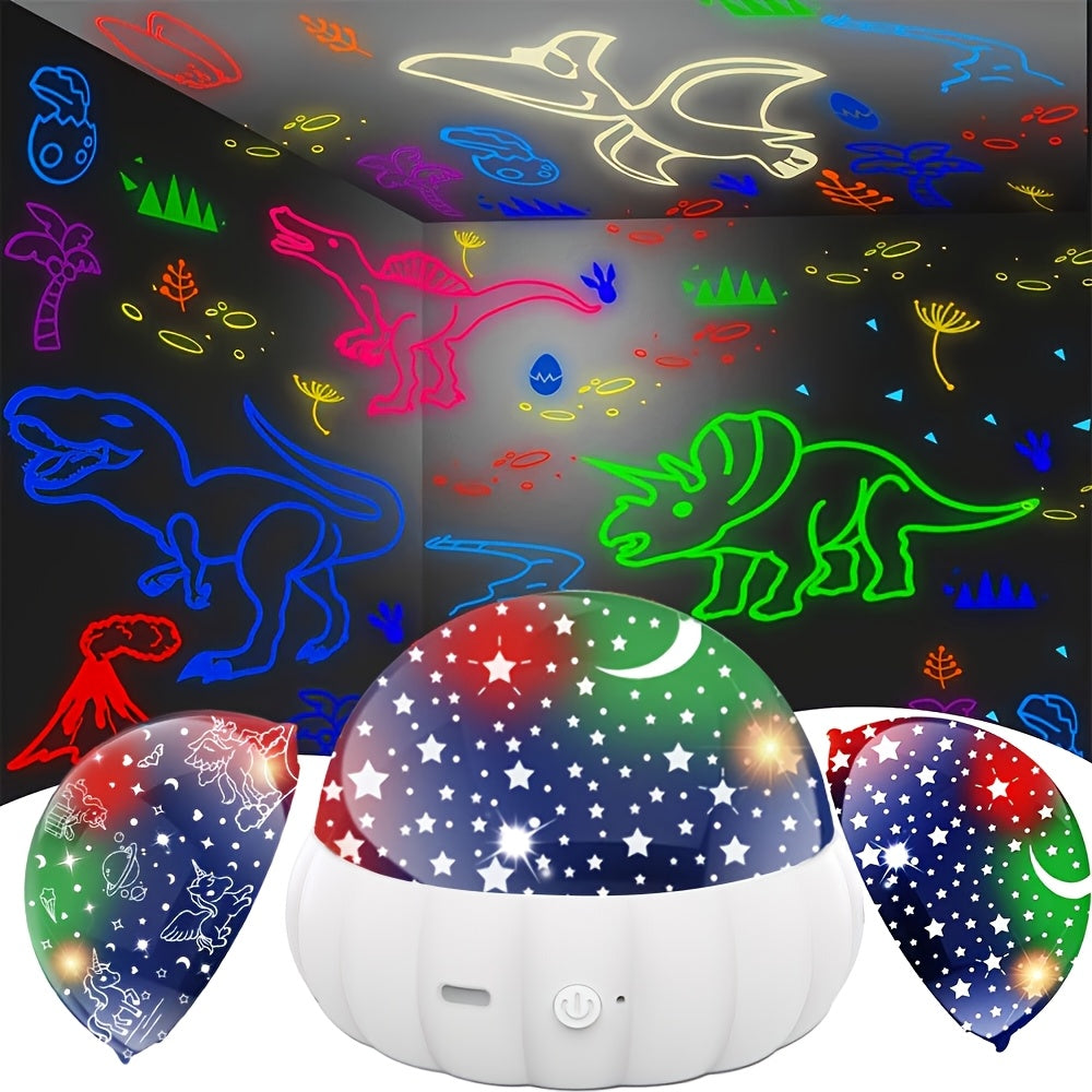 Rotujúci Dino & Stars LED Projektor