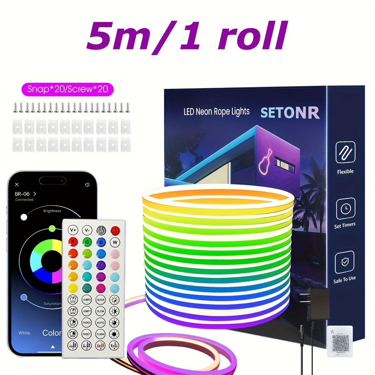 RGB LED Neónový Svetelný Pás – Ovládanie App/Diaľkový